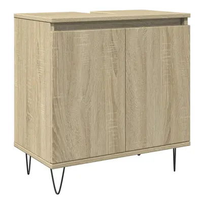 vidaXL Bathroom Cabinet Storage Cabinet Vanity Unit Sonoma Oak Engineered Wood