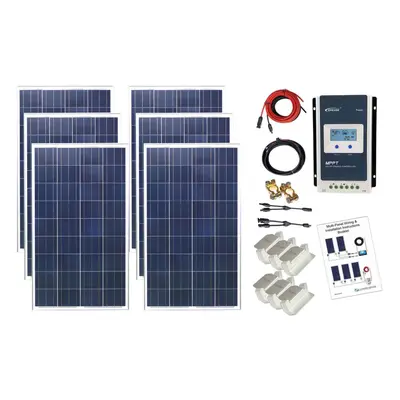 600w Poly Solar Panel Kit 24V with MPPT Controller