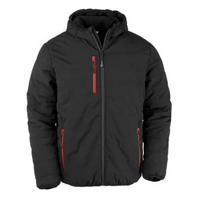 (L, Black/Red) Result Genuine Recycled Mens Compass Padded Winter Jacket