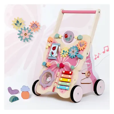 (Pink) Baby Walker for Boys and Girls, Butterfly Shape Push and Pull Learning Activity Walker, B