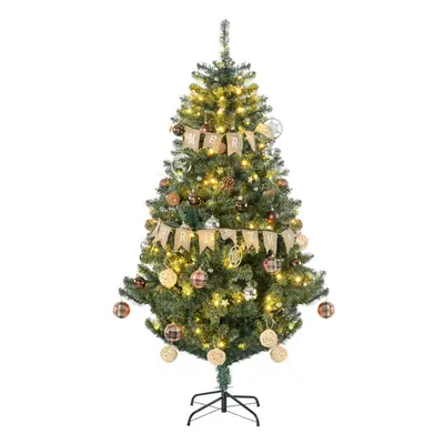 HOMCOM 6ft Artificial Christmas Tree with LED Lights, Decoration, Auto Open