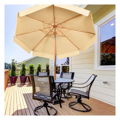 3m Garden Parasol Umbrella Garden Outdoor Sun Shade Push Button Tilt