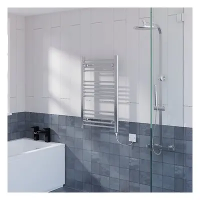 WarmeHaus Prefilled Electric Straight Heated Towel Rail Radiator for Bathroom Kitchen Chrome 800