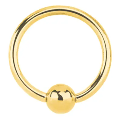 Jewelco London Unisex Solid 9ct Yellow Gold Ball Closure 1.1mm Gauge Hoop Body Ring Piercing, 10