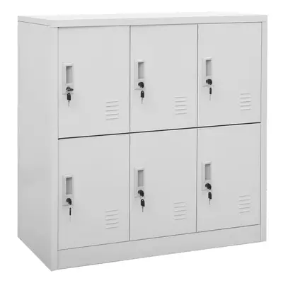 vidaXL Locker Cabinet Light Grey Steel Wardrobe School Office Locker Cabinet