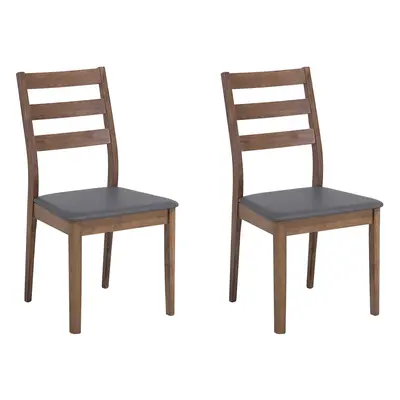 Set of Dining Chairs MODESTO Wood Grey