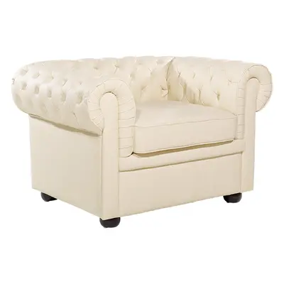 Armchair CHESTERFIELD Leather Beige