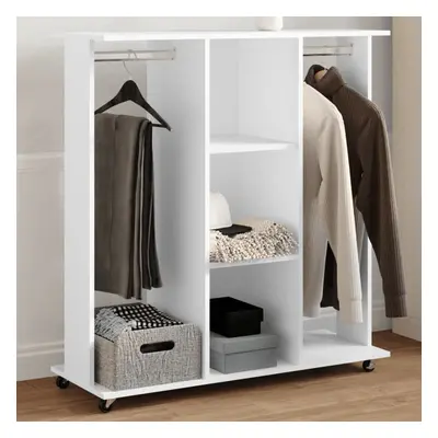 vidaXL Wardrobe with Wheels White 102x38x110 cm Engineered Wood