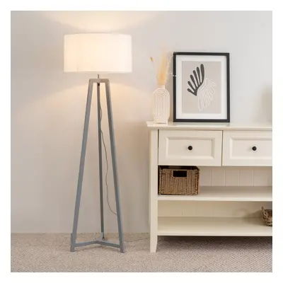 ValueLights Lottie Grey Wooden Free Standing Tripod Floor Lamp Base