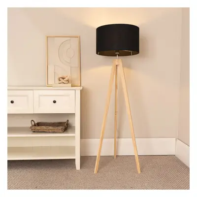 ValueLights Jackson Natural Wooden Tripod Floor Lamp Base