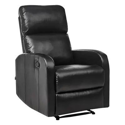 Recliner Chair VIRRAT Faux Leather Black