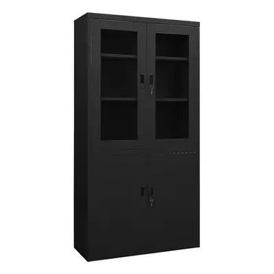 vidaXL Office Cabinet Black Steel Home Filing File Storage Cabinet Lockers