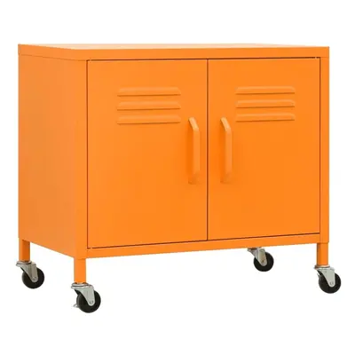 vidaXL Storage Cabinet Orange Steel Home Sideboard Cupboard Display Cabinet