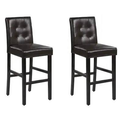 Set of Bar Chairs MADISON Faux Leather Brown