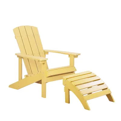 Garden Chair ADIRONDACK with Footstool Yellow