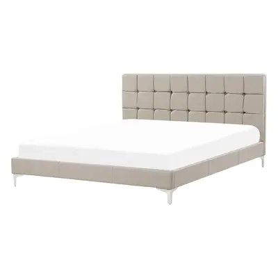 Bed Faux Leather AMBERT x cm (EU King Size) Taupe