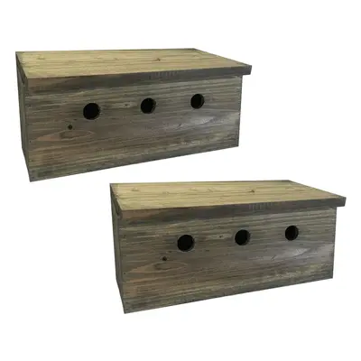 Sparrow Colony Terrace Wooden Nesting Boxes (Set of 2)