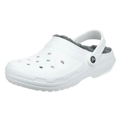 crocs Unisex classic Lined clog Whitegrey Mens 9, Womens Medium