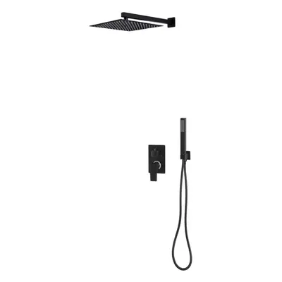 vidaXL Shower System Stainless Steel Black Bathroom Bathtub Shower Set