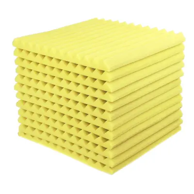 (Yellow) Pcs Soundproofing Wedges Acoustic Panels Tiles Insulation Closed Cell Foams