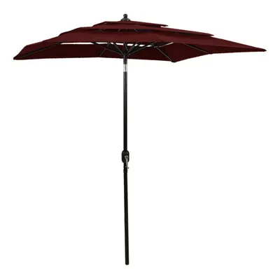 vidaXL 3-Tier Garden Parasol with Aluminium Pole Outdoor Umbrella Bordeaux Red