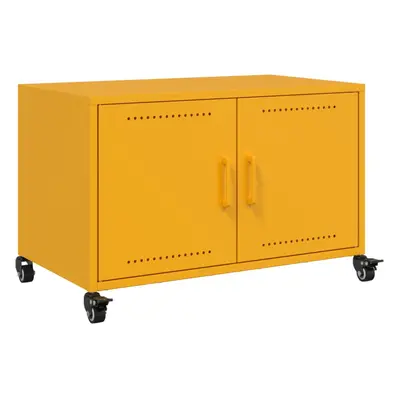 vidaXL TV Cabinet TV Stand TV Unit Sideboard Mustard Yellow Cold-rolled Steel