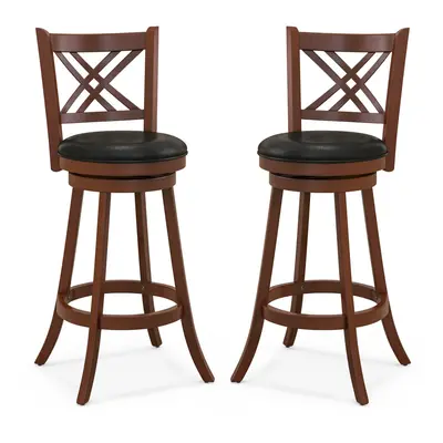 Set of Bar Stools Counter Height Chair Â°Swivel Upholstered Seat 29"