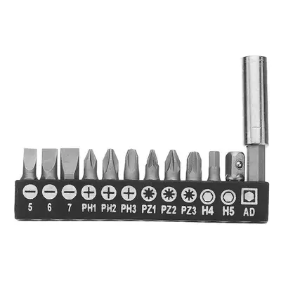 10pcs Hex Flat Head Cross Spanner PZ Screwdriver Bit Set With Adapter and Extension Holder