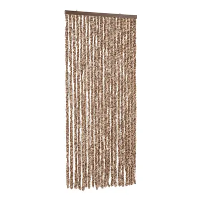 vidaXL Fly Curtain Fly Screen Curtain Beige and Dark Brown 100x230 cm Chenille