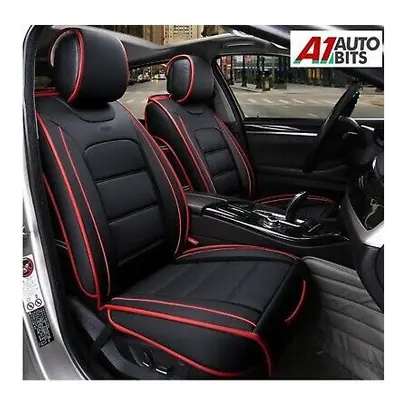 Toyota Corolla Avensis Auris Front Seat Covers Deluxe Black PU Leather Padded