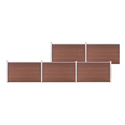 vidaXL Garden Fence WPC 872x106cm Brown Privacy Patio Barrier Panel Screen