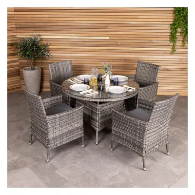 Charles Bentley Garden Outdoor Piece Rattan Dining Set Grey