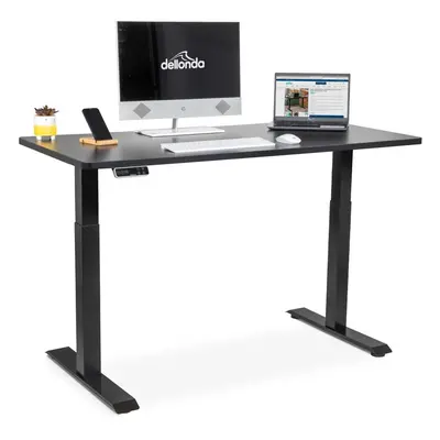 Black Electric Height Adjustable Standing Desk, x 700mm Dual Motor 100kg - DH34