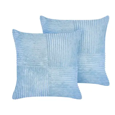 Set of Corduroy Cushions x cm Blue MILLET