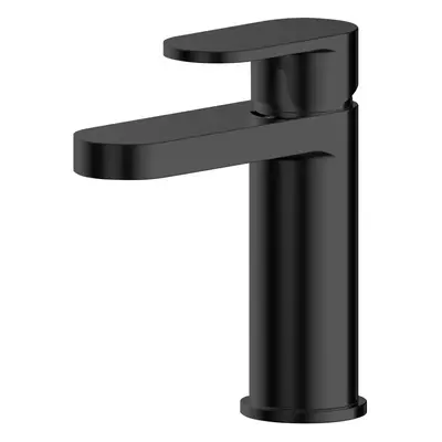 Current Round Mono Basin Mixer Tap with Push Button Waste - Matt Black - Balterley