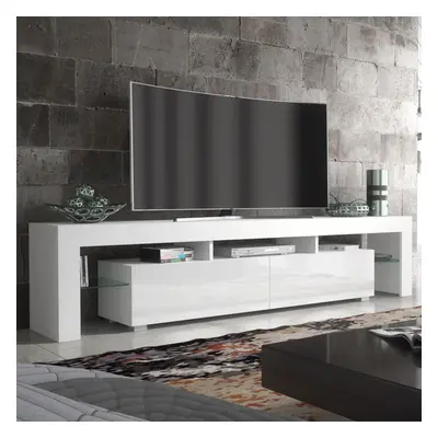 TV Unit 200cm Creative Furniture - White Gloss Doors