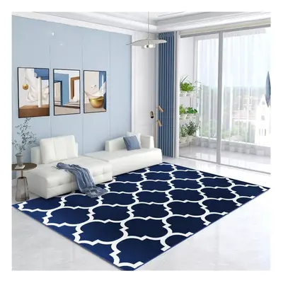 (80 x cm (2 ft in x ft in)_Long Runner Rug Hallway Carpet, Ava Navy) Extra Large Rugs Living Roo