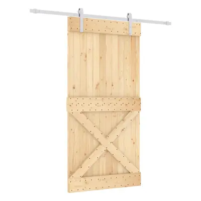 vidaXL Sliding Door Barn Door with Hardware Set Interior Door Solid Wood Pine