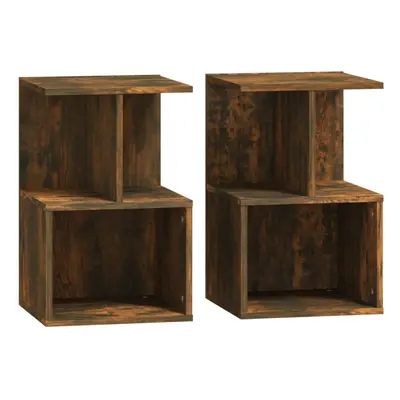 (smoked oak, 2) vidaXL 1/2x Bedside Cabinet Chipboard Home Telephone Stand Set Multi Colours