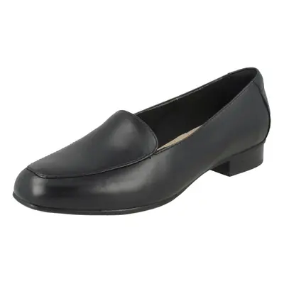 (UK 6.5, Black) Ladies Clarks Low Heeled Loafers Juliet Lora - E Fit