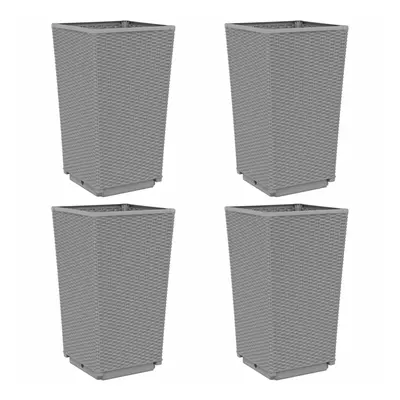 vidaXL Garden Planters Outdoor Flower Pot Planter Pot Box pcs Light Grey PP