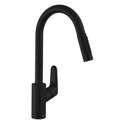 Hansgrohe Focus M41 Single Lever Kitchen Mixer With Pull-Out Spray, Spray Modes, Matt Black