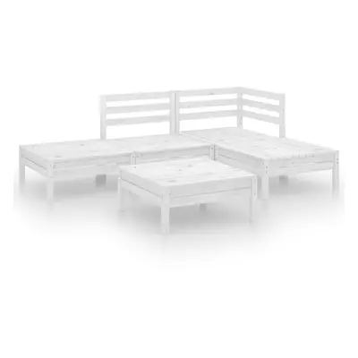 vidaXL Garden Lounge Set Outdoor Sofa Set Couch Piece Solid Pinewood White