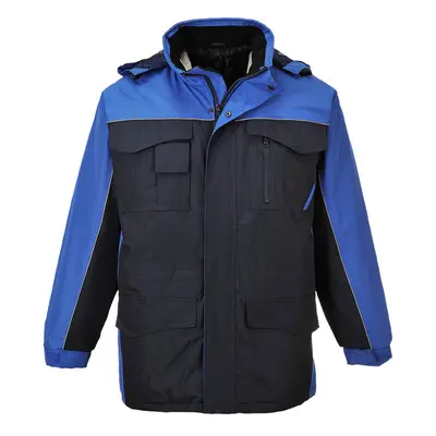 (Navy/Royal Blue, M) Portwest Ripstop Parka