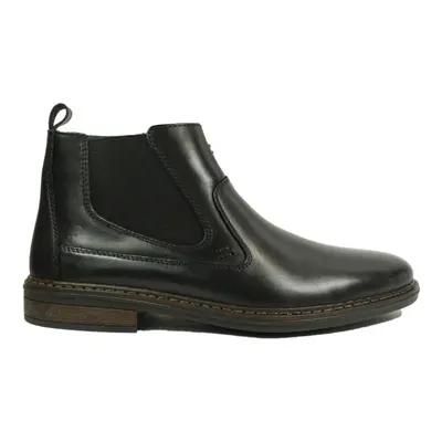 (10.5 (Adults')) | Black Leather | Men's Zip Up Chelsea Boots