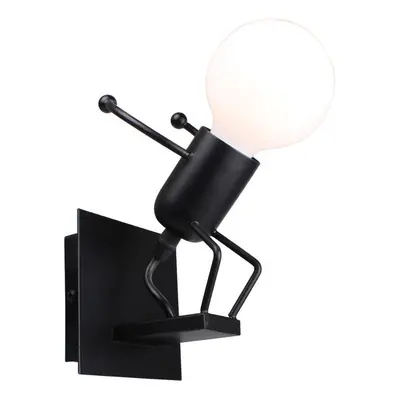 (Black) Modern Creative Funny Iron People Jumping Wall Light Hanging Chandelier Fixtures Iron Ar