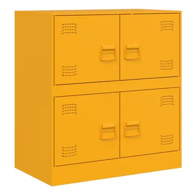 (mustard yellow) vidaXL Sideboard Home Storage Cupboard Side Cabinet Highboard White Steel