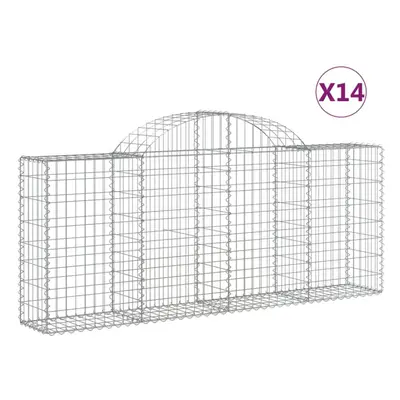 (200 x x 80/100 cm/ pcs) vidaXL Arched Gabion Basket Stone Basket Gabion Retaining Wall Galvanis