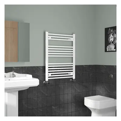 (800x600mm, White) NRG Straight Central Heating Towel Rail Bathroom Heated Rad Radiators Ladder 