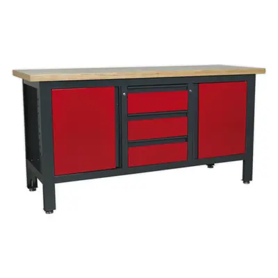 Fully Lockable Workstation- Draw & Cupboard - 40mm MDF Top Surface